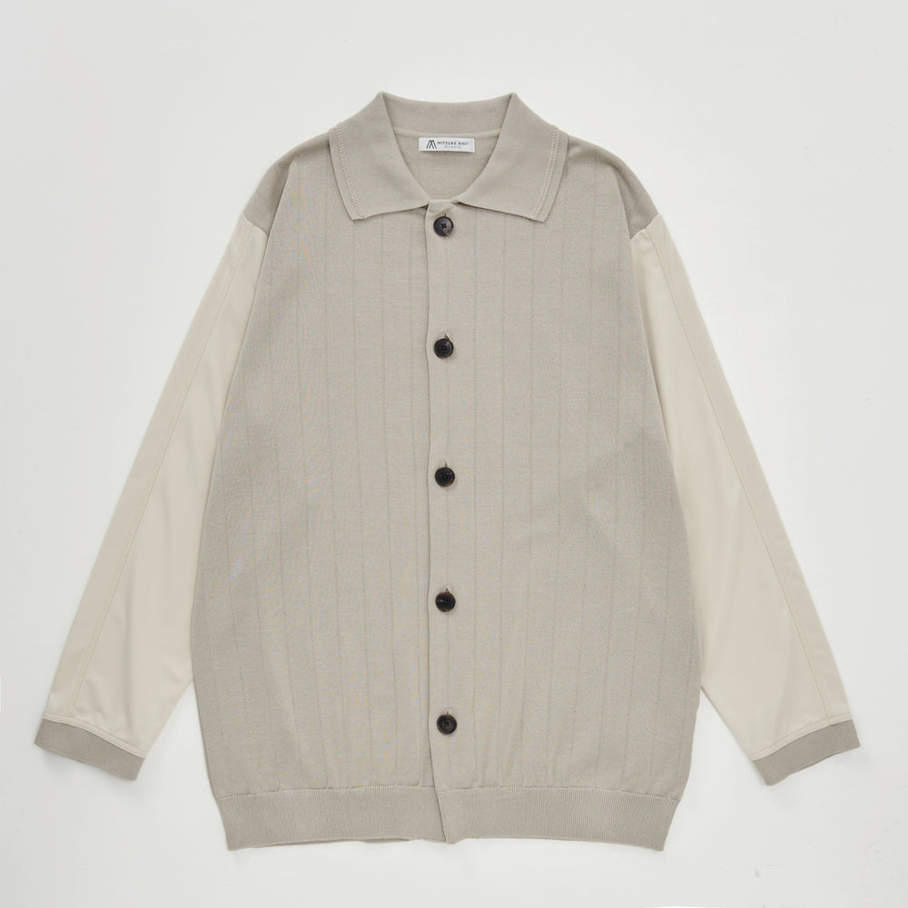 【安藤政信さん着用】Stretch ponch & Canoko-knit Polo Cardigan BEIGE [13115]