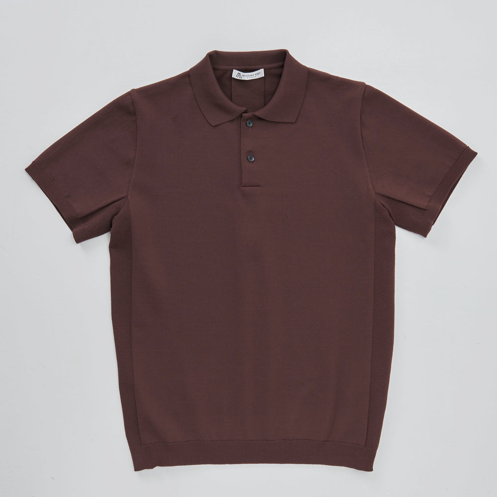 Summer knit Polo shirt Brown [13208]