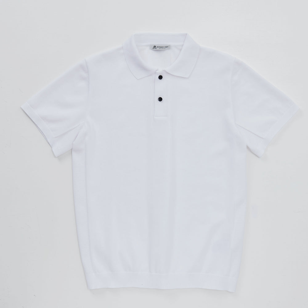 Summer knit Polo shirt White [13208]