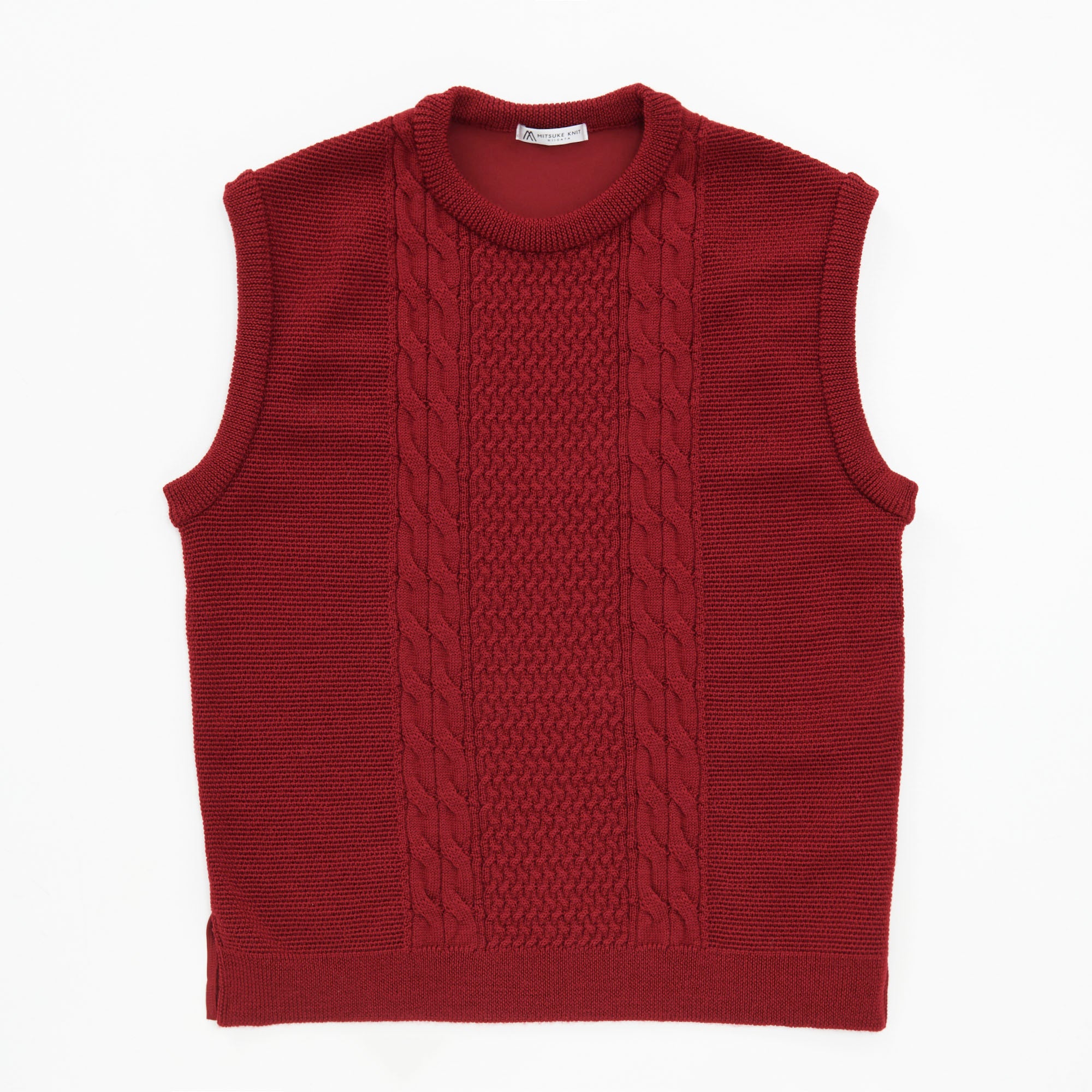 Cable Knit Vest WINERED［13300］ – Charee Braver