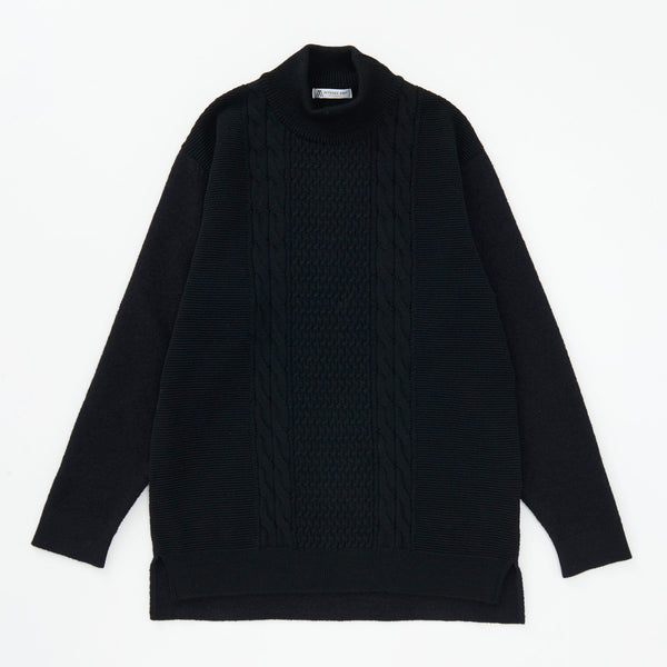 
                  
                    Cable High Neck Sweater BLACK [13404]
                  
                