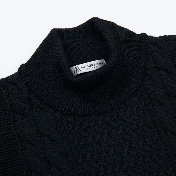 
                  
                    Cable High Neck Sweater BLACK [13404]
                  
                