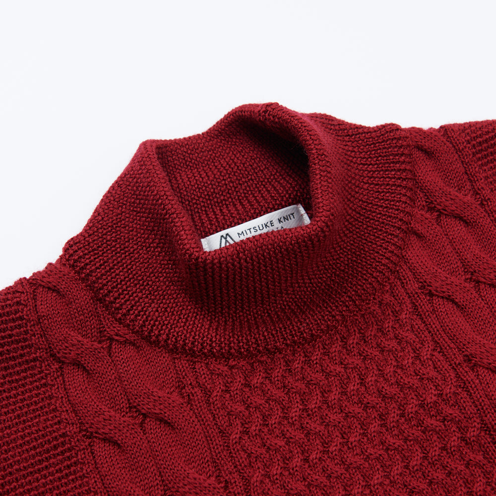 
                  
                    Cable High Neck Sweater RED [13404]
                  
                