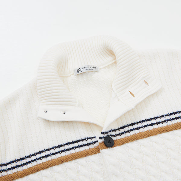 
                  
                    Aran-Patterned Border Button Cardigan WHITE [13415]
                  
                