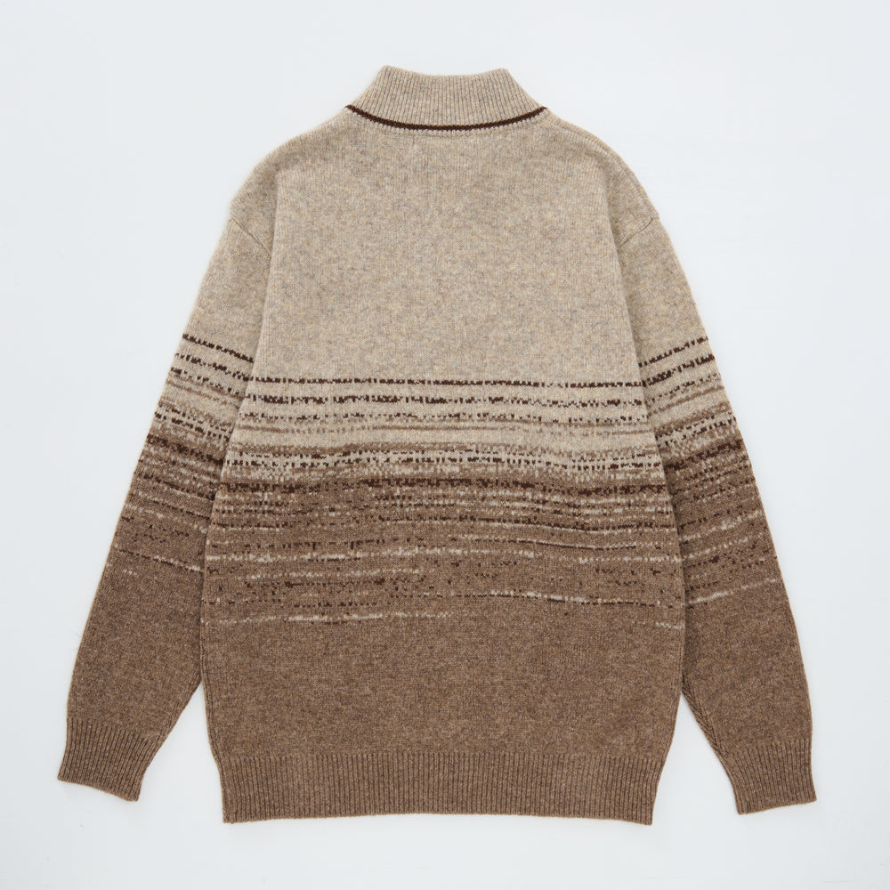 
                  
                    Double Jacquard Half-Zip Knit BEIGE✕BROWN [14414]
                  
                