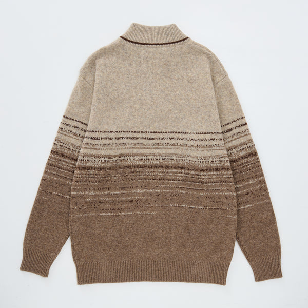 
                  
                    Double Jacquard Half-Zip Knit BEIGE✕BROWN [14414]
                  
                