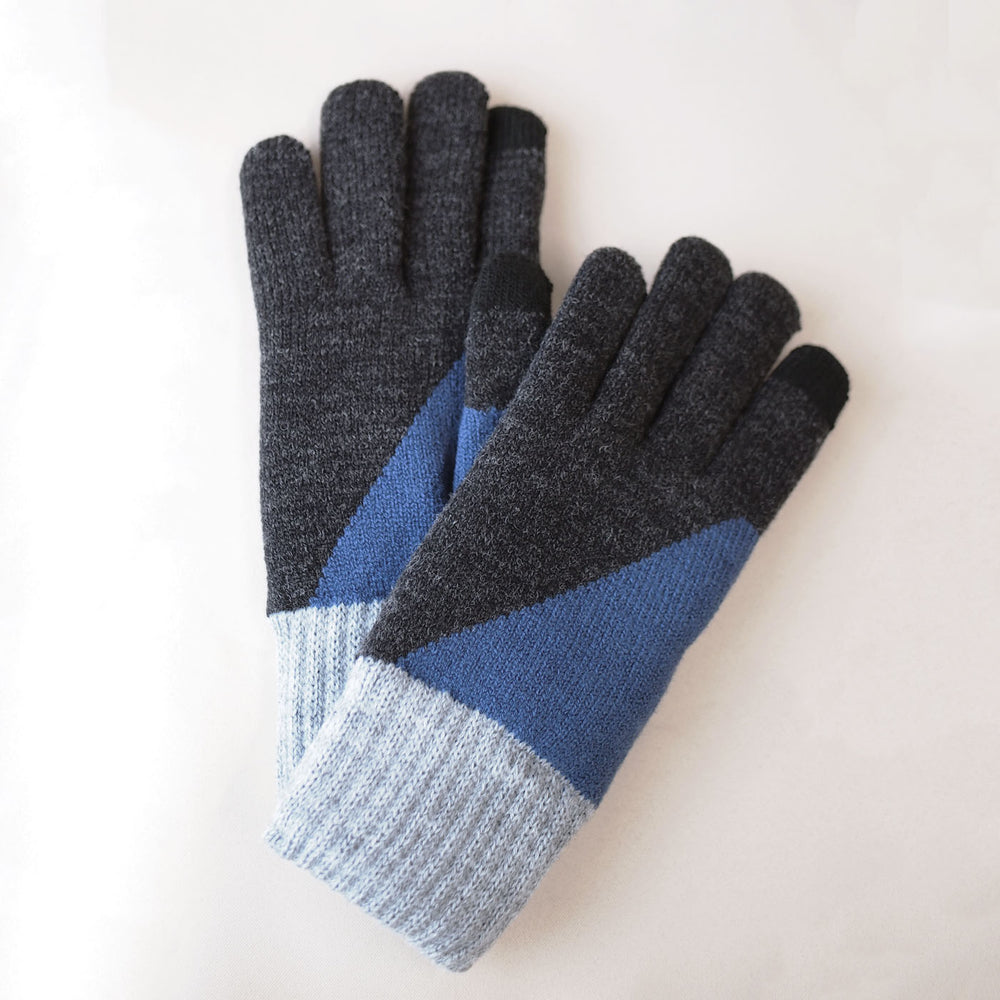 Color Scheme Knit Gloves CHARCOAL GRAY[33456]