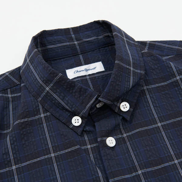 
                  
                    Sucker Plaid Loose Fitting Shirt NAVY［83302］
                  
                