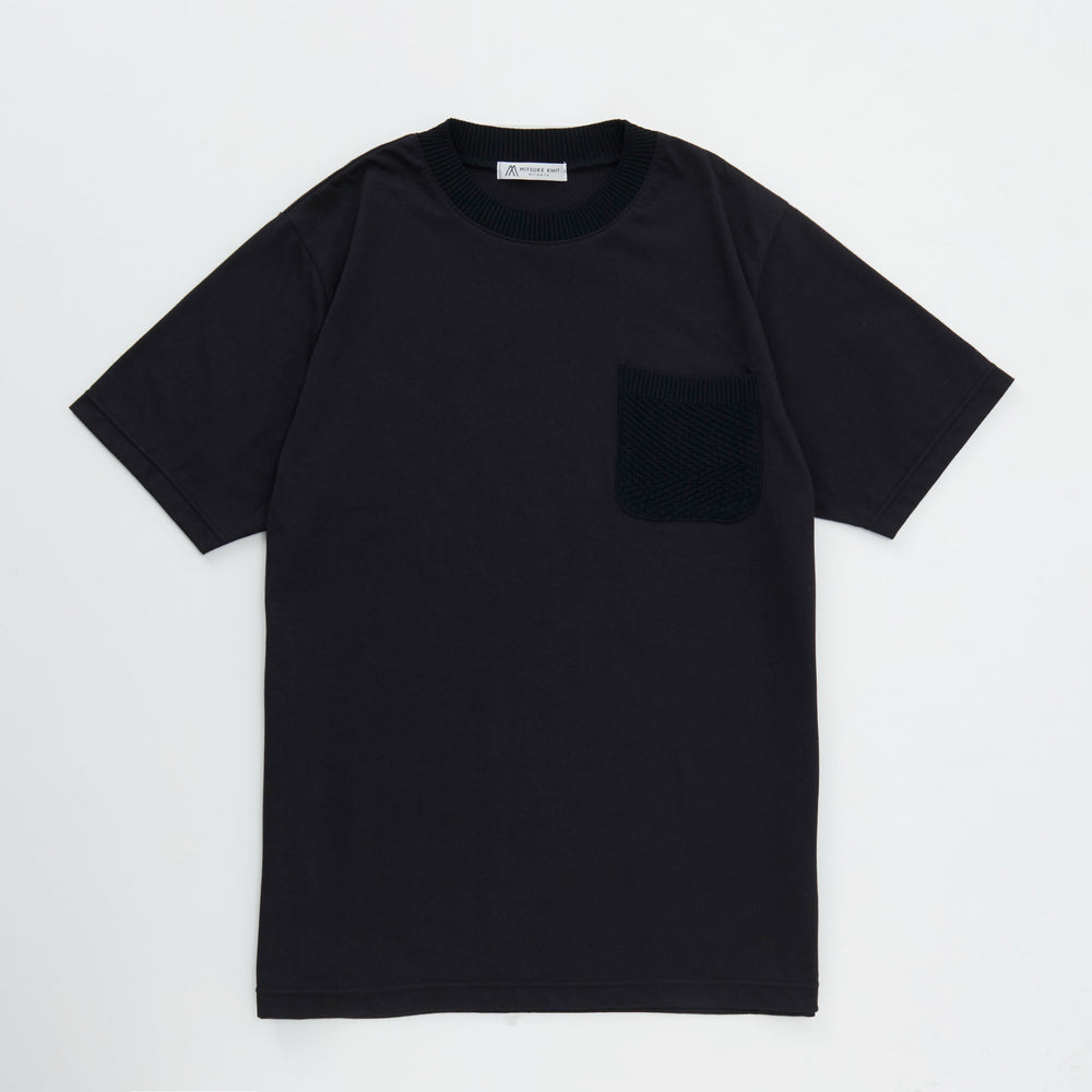 Pocket Knit T-Shirt BLACK [23107]