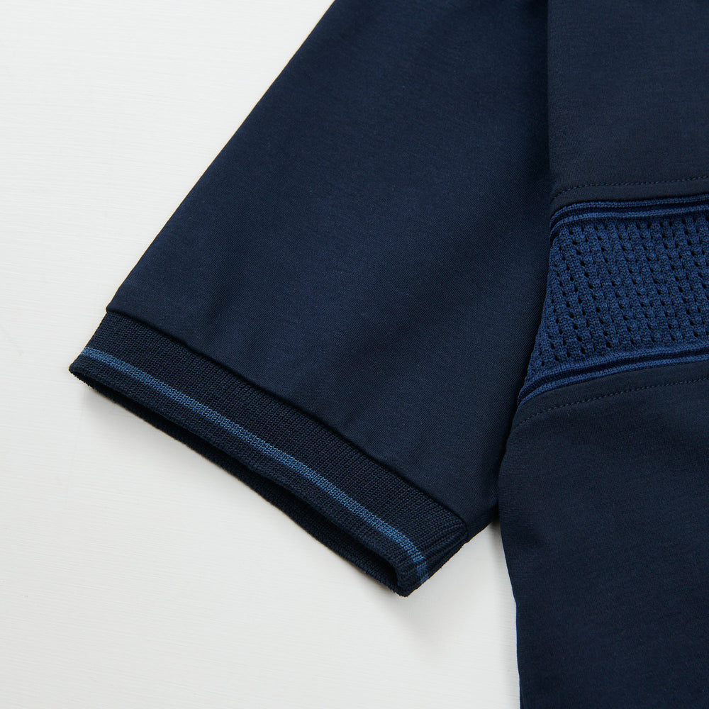 
                  
                    Short Sleeve Cut Design Knit NAVY [24201]
                  
                