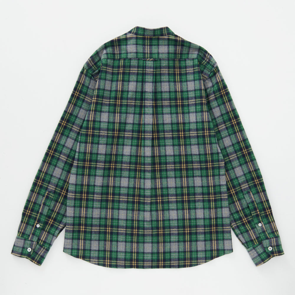 
                  
                    Band Collar Plaid Shirt GREEN [83411]
                  
                