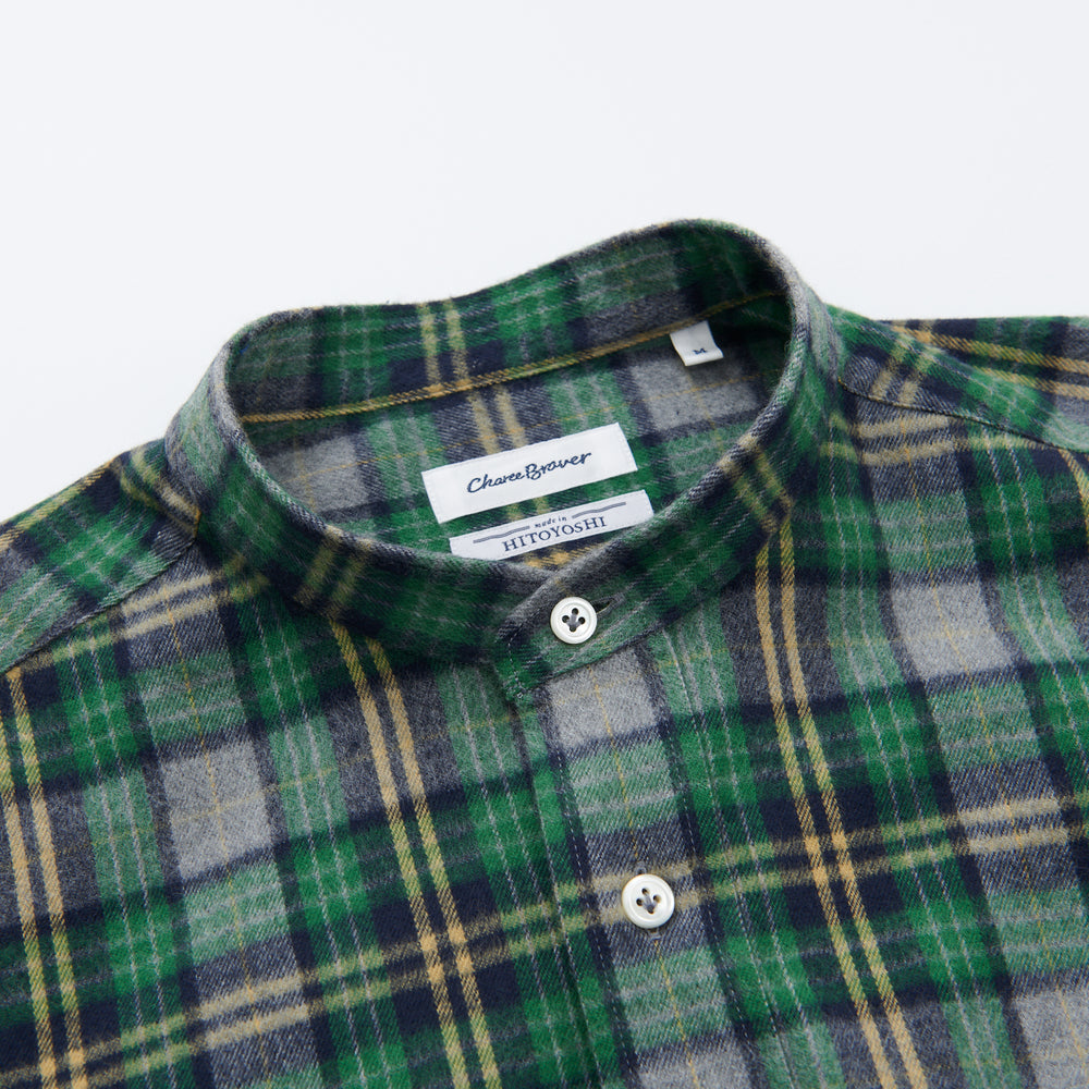 
                  
                    Band Collar Plaid Shirt GREEN [83411]
                  
                