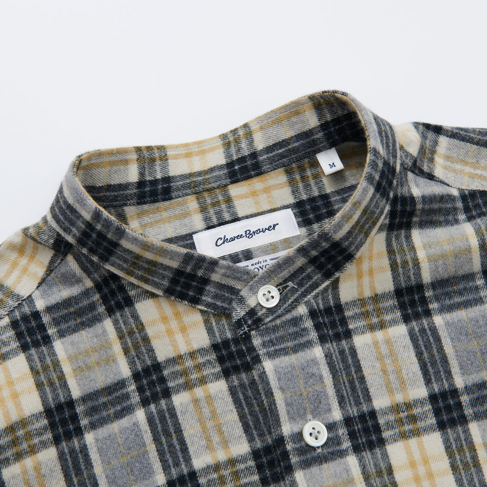 
                  
                    Band Collar Plaid Shirt BEIGE [83411]
                  
                