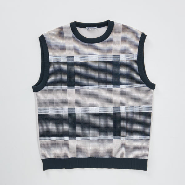 
                  
                    Polyester Knit Check Vest BEIGE［13109］
                  
                