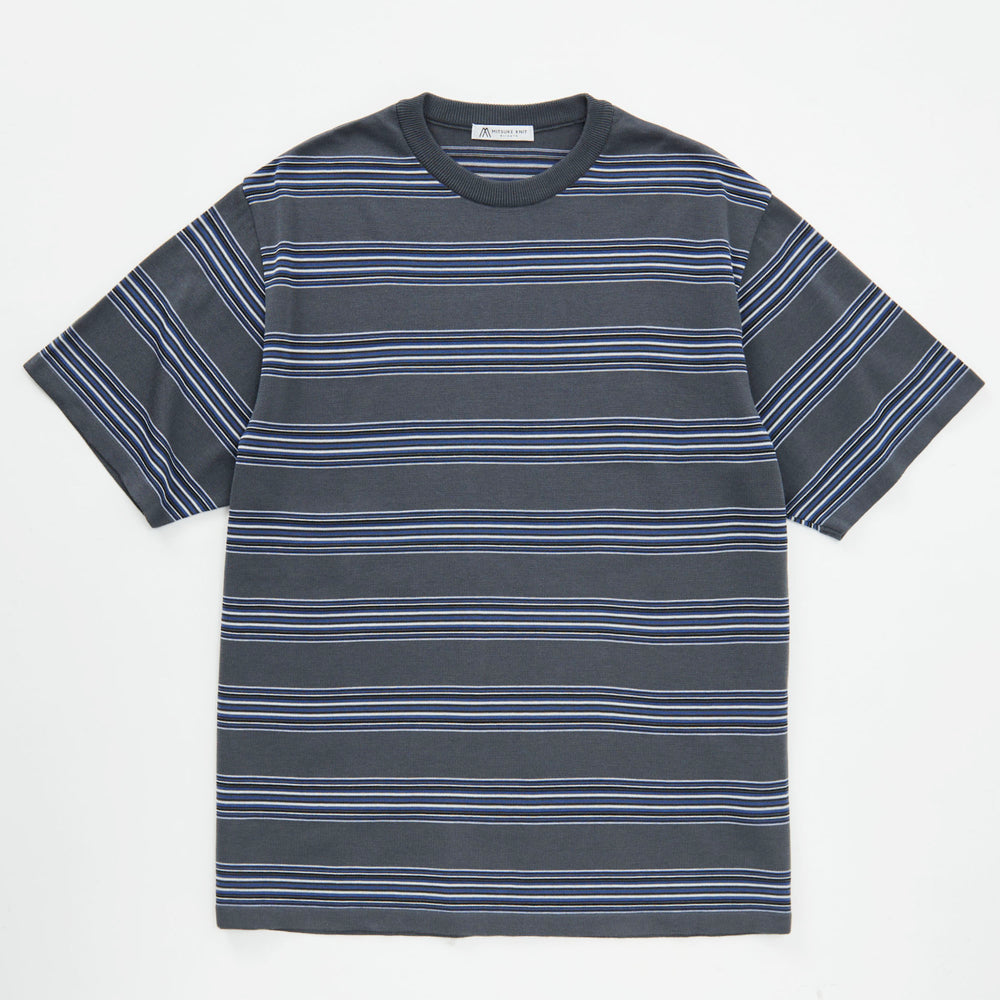 
                  
                    Knit Striped Wide T-shirt CHARCOALGRAY［13113］
                  
                