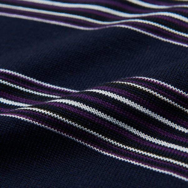 
                  
                    Knit Striped Wide T-shirt NAVY［13113］
                  
                