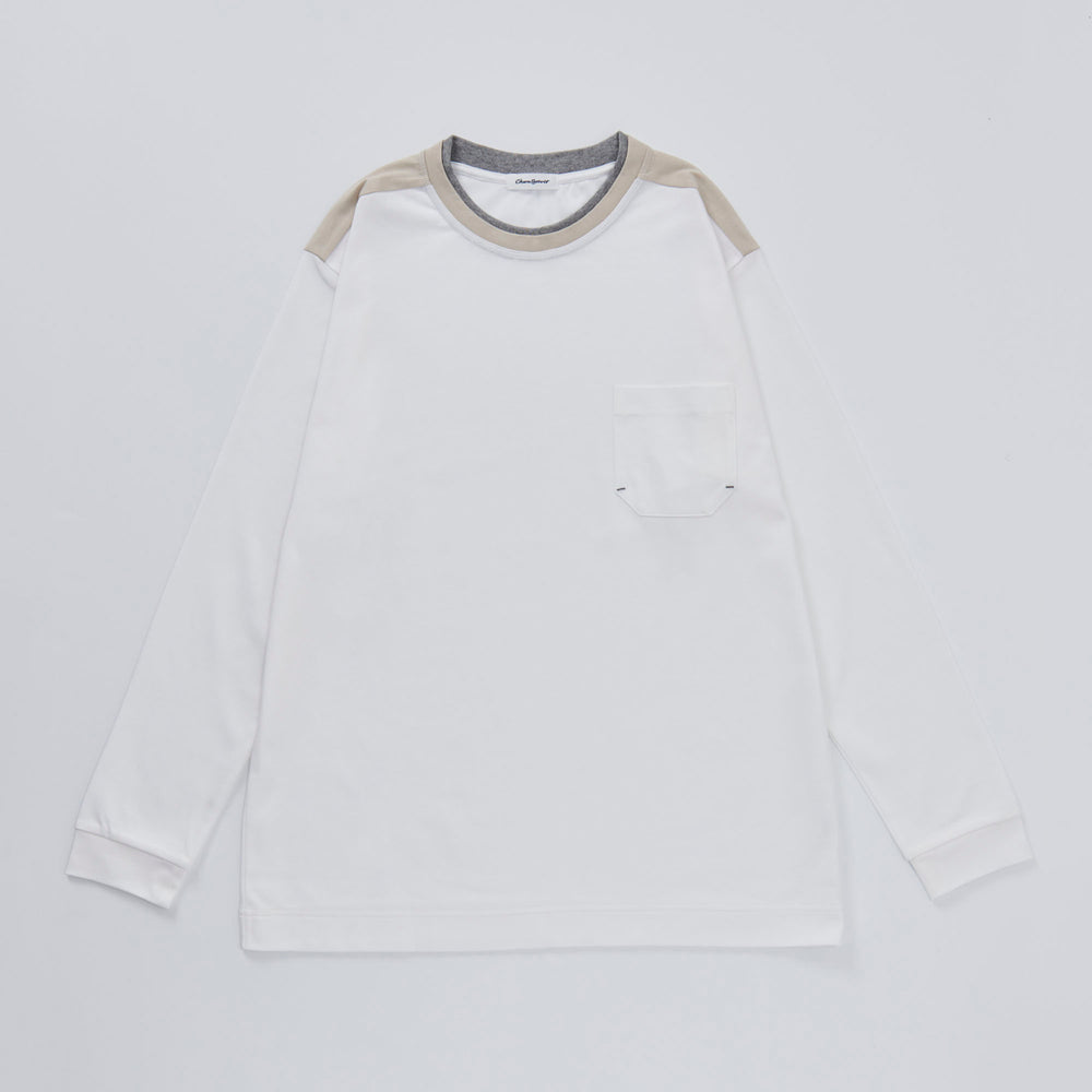 Layered Neck T-shirt WHITE [22303]