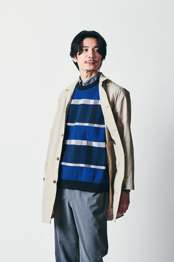 
                  
                    【白濱亜嵐さん着用】Polyester Knit Check Vest BLUE［13109］
                  
                