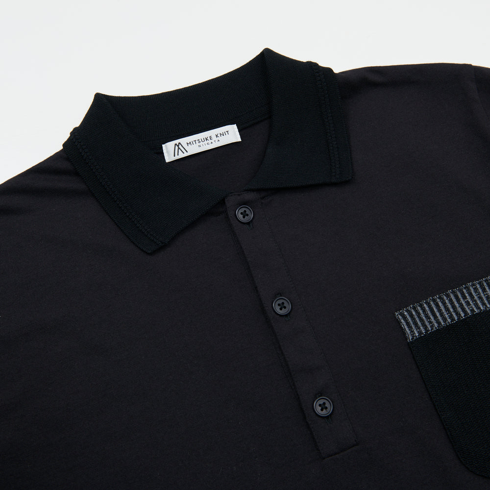 
                  
                    Pocket Knit Polo Shirt BLACK [23110]
                  
                